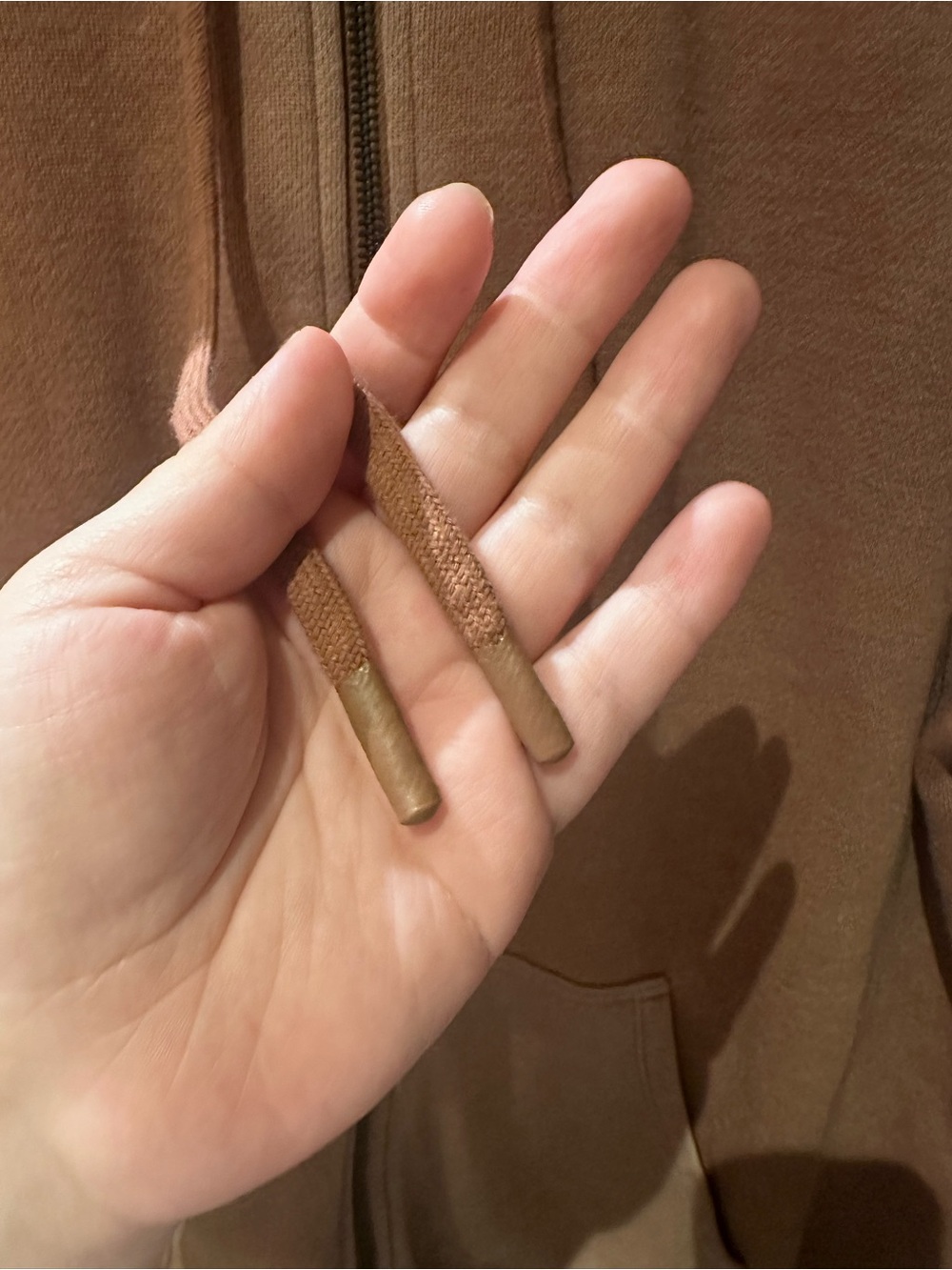 Aerie Oversized Hoodie Sweatshirt - Distressed Brown/Beige - Picture 2 of 6